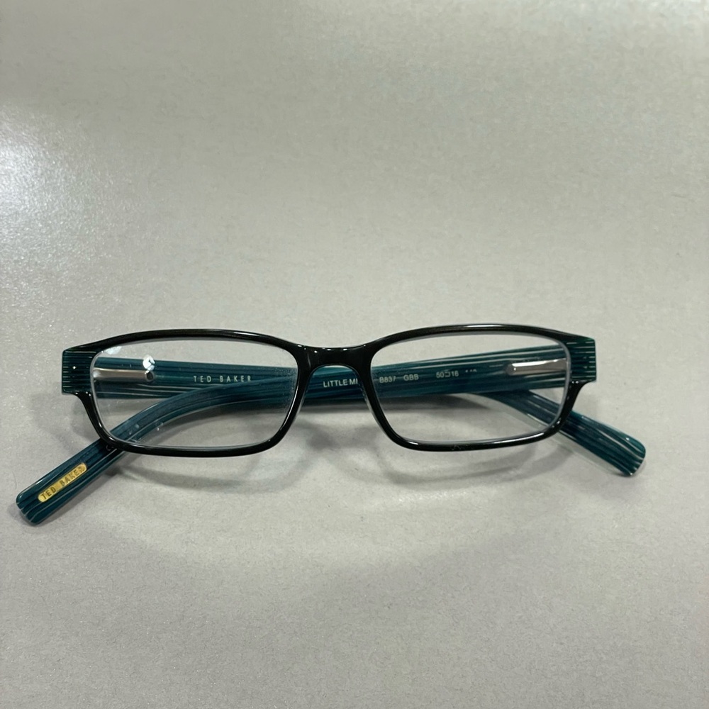 Ted Baker Eyeglasses Frames Rectangle Black and Teal Glasses